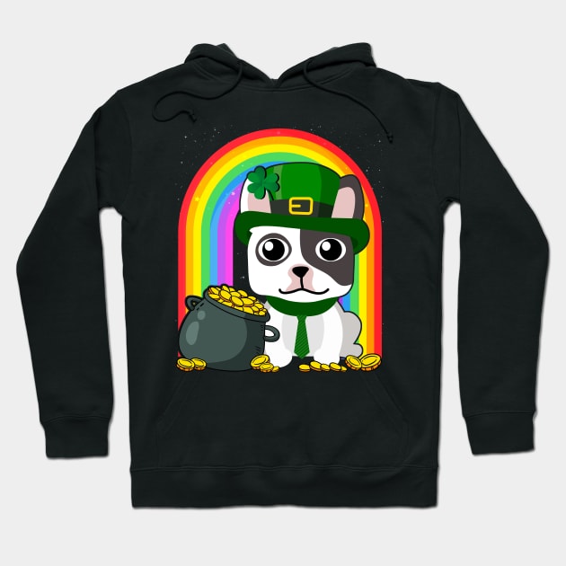 French Bulldog Rainbow Irish Clover St Patrick Day Dog Gift product Hoodie by theodoros20